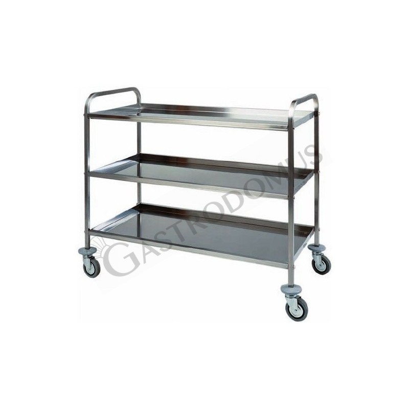 Carro de servicio 3 estantes con estructura de acero inox medidas L 1110 mm x P 570 mm x H 960 mm