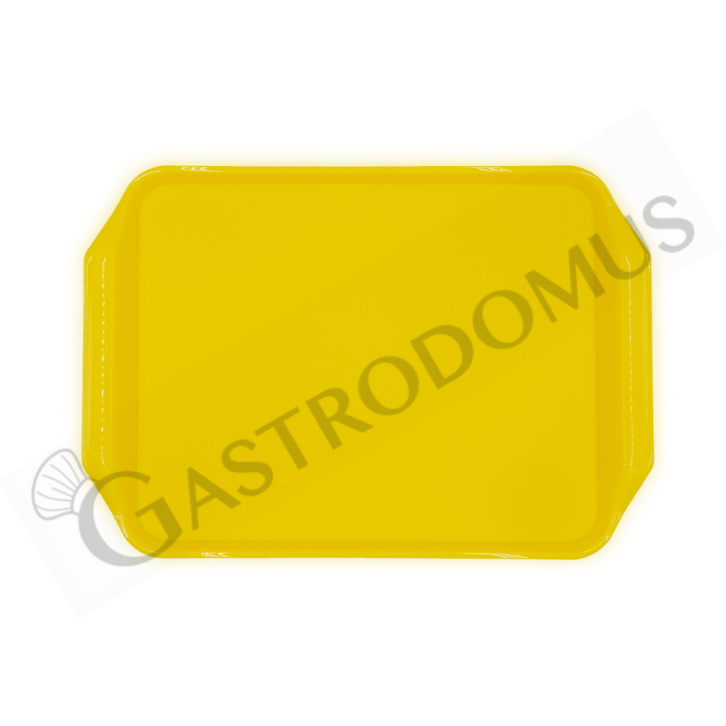 Bandeja rectangular de polipropileno color amarillo - L 430 mm x P 300 mm x A 20 mm