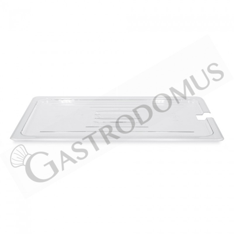 Tapa de policarbonato con agujero para cuchara GN1/1 L 530 mm x P 325 mm