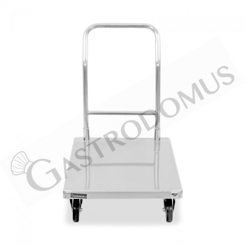 Carro de plataforma de acero inoxidable L 1090 mm x P 610 mm x A 900 mm capacidad de carga 150 kg