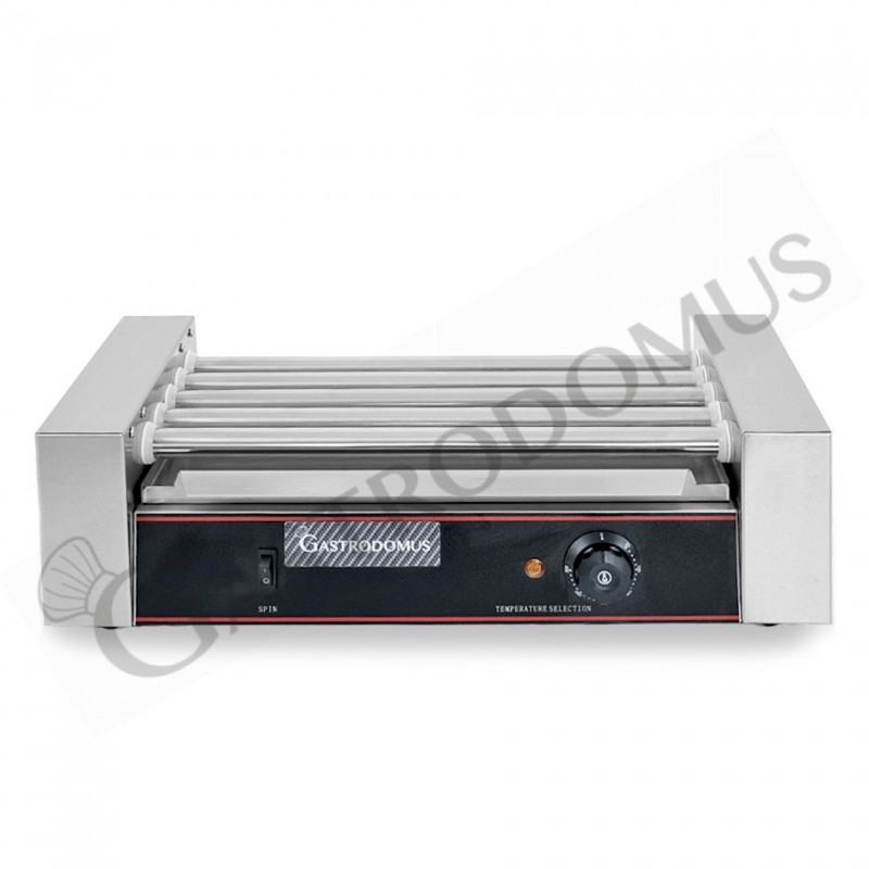 Asador de salchichas 1400 W 5 rodillos L 580 mm x P 250 mm x A 215 mm