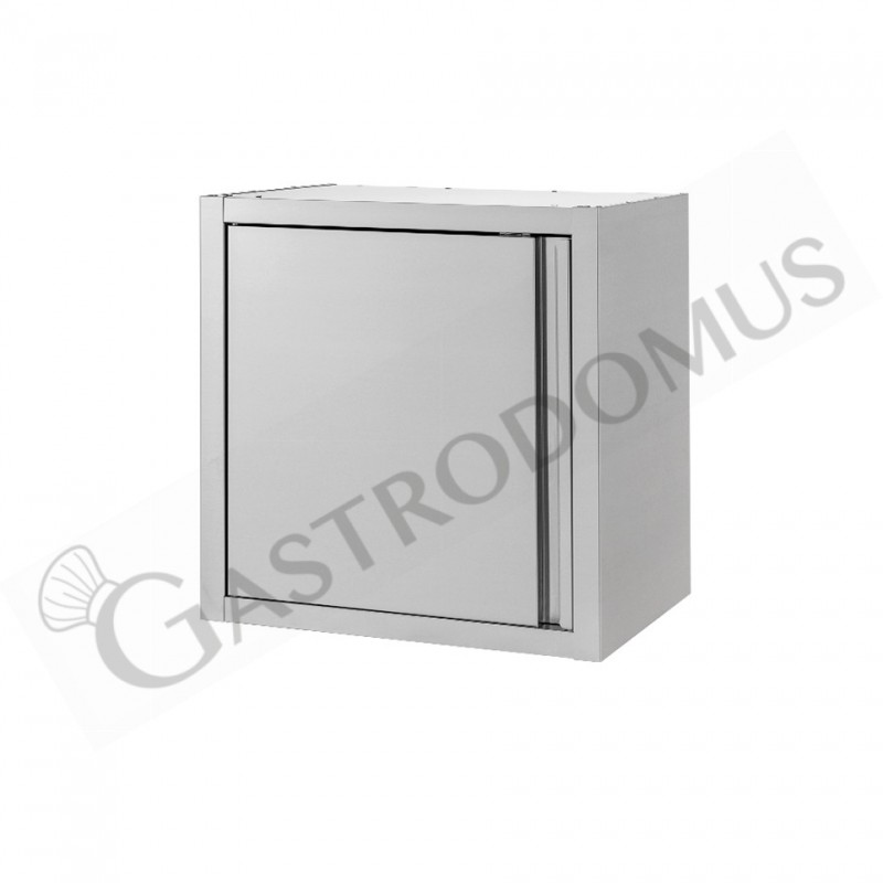 Armario de pared inox con 1 puerta batiente y 2 estantes, L 700 mm x P 400 mm x A 1000 mm