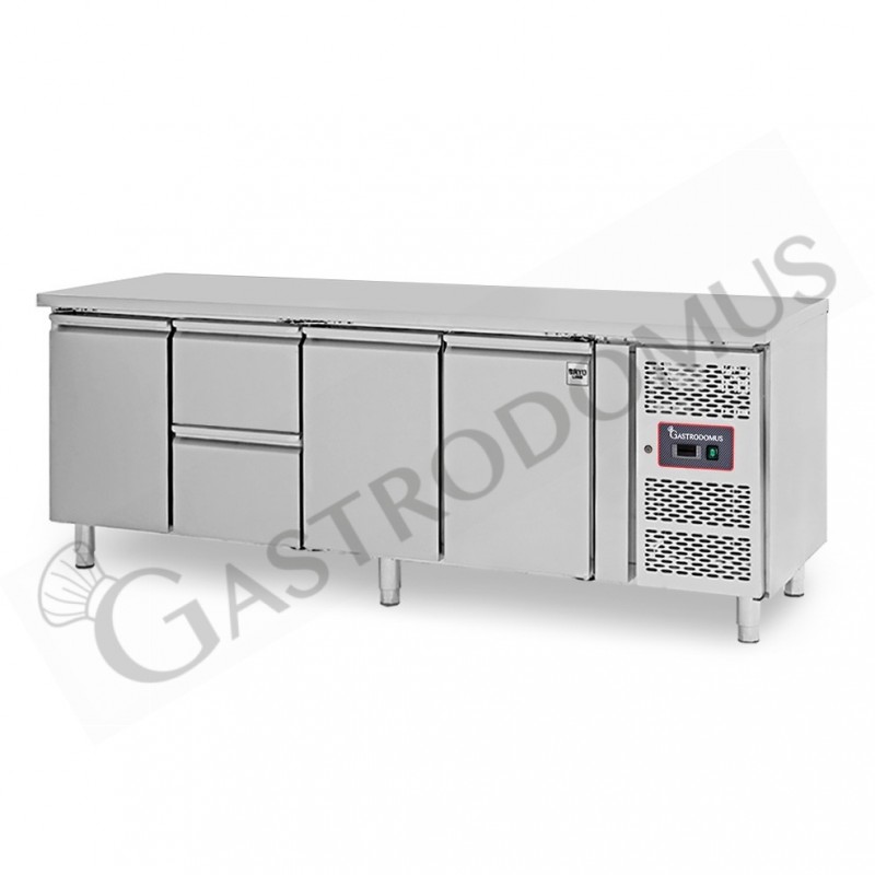 Mesa Refrigerada para gastronomía 2 cajones 3 puertas 700 mm -2°C/+8°C