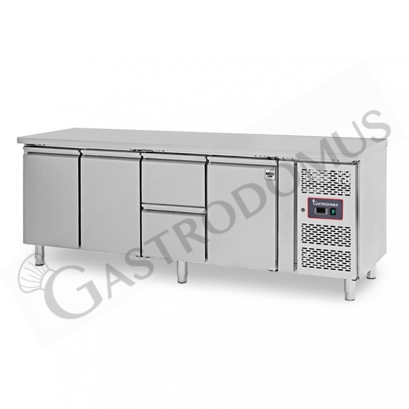 Mesa refrigerada para gastronomía 2 cajones 3 puertas 700 mm -2°C/+8°C